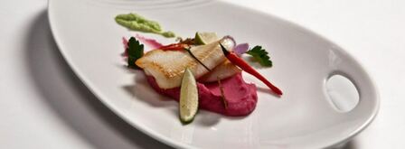 филе камбалы со сливочным кремом и красным картофельным пюре. Шаг 9