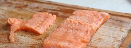 рулетики из лосося с кремом из рикотты. Шаг 3