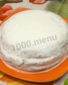 Шоколадный бисквит в мультиварке со сметанным кремом