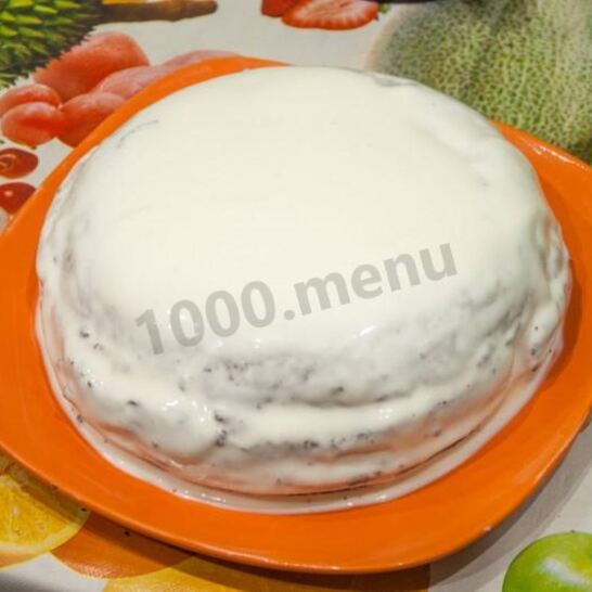 Рецепт шоколадного бисквита в мультиварке со сметанным кремом