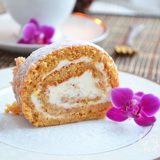 Рецепт тыквенного рулета со сливочным кремом