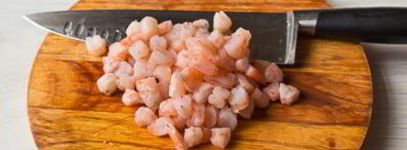 веррины с кремом из горошка и острыми креветками. Шаг 9