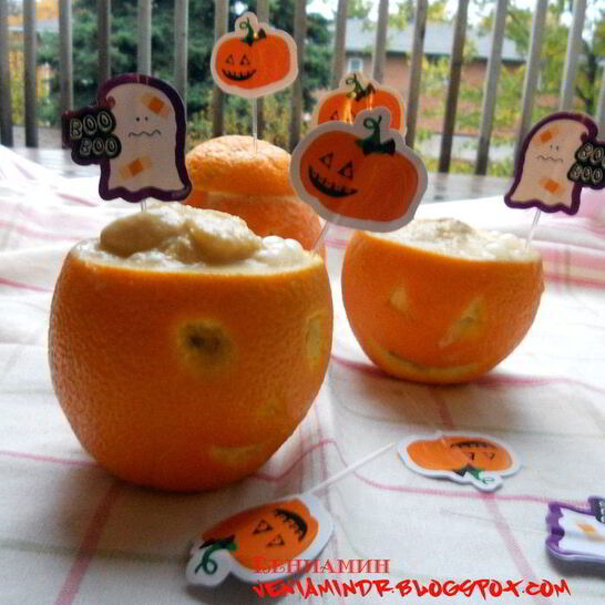 Рецепт мангова-апельсинового мороженого на halloween