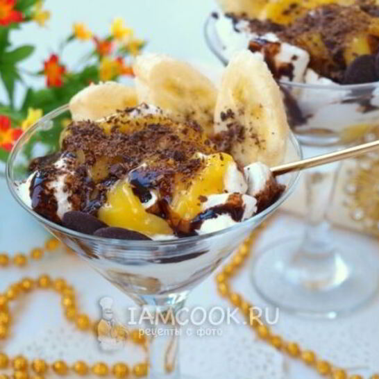 Рецепт мороженого с лимонным курдом, шоколадом и бананом