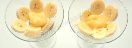 мороженое с лимонным курдом, шоколадом и бананом. Шаг 4