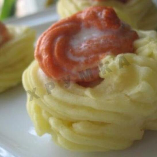 Рецепт картофельных корзинок с рыбным муссом