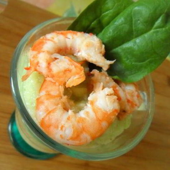 Рецепт яблочного мусса с авокадо и креветками