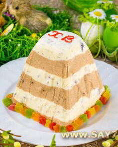 Ванильно-шоколадная творожная Пасха