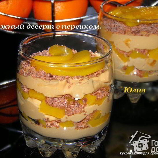 Рецепт творожного десерта с персиком