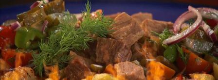 азу из говядины с соленой черемшой. Шаг 11