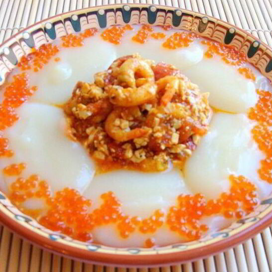 Рецепт азу из креветок с тофу и пикантным гарниром