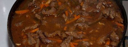 азу с солеными огурцами и с картошкой. Шаг 16