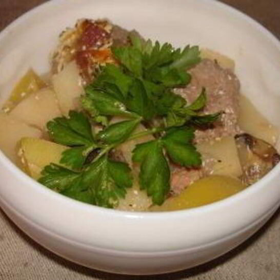 Рецепт картофеля с фрикадельками