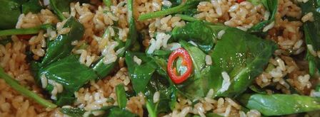 бурый рис с перцем чили и шпинатом. Шаг 6