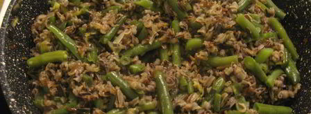 дикий рис со стручковой фасолью и луком-пореем. Шаг 7