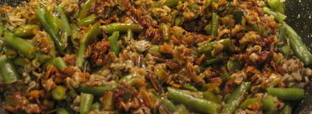 дикий рис со стручковой фасолью и луком-пореем. Шаг 8