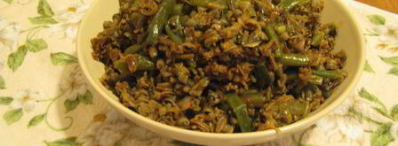 дикий рис со стручковой фасолью и луком-пореем. Шаг 9