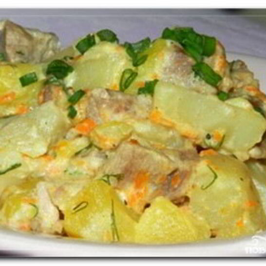 Рецепт картофеля с говядиной в мультиварке