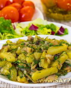Картофель, жаренный с грибами