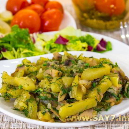 Рецепт картофеля, жаренного с грибами