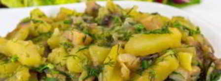 картофель, жаренный с грибами. Шаг 10