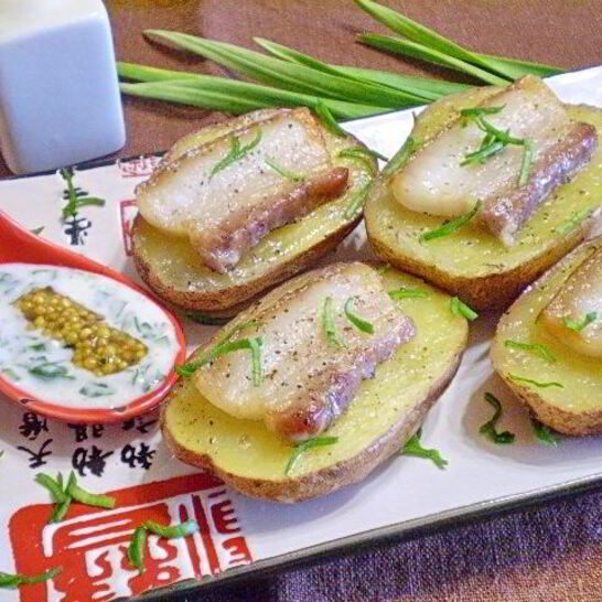 Рецепт картошки с салом и чесноком в духовке