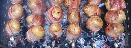 печеный картофель с беконом, зеленым луком и чесноком. Шаг 7