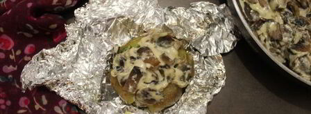 печеный картофель с грибной начинкой. Шаг 5