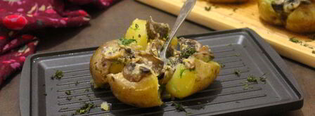 печеный картофель с грибной начинкой. Шаг 6