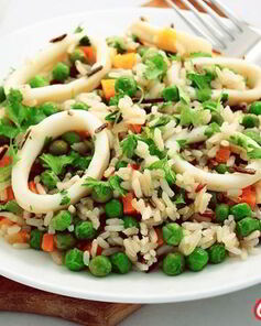 Рис с кальмарами