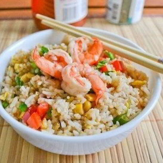 Рецепт риса с креветками и болгарским перцем