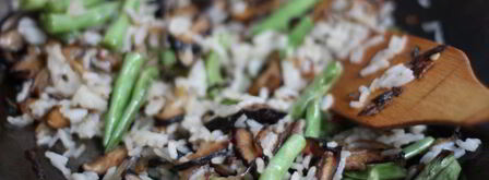 жареный рис с фасолью и грибами. Шаг 8