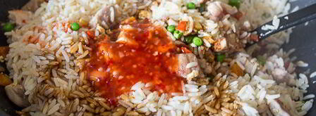 жареный рис с курицей и сладким перцем. Шаг 9