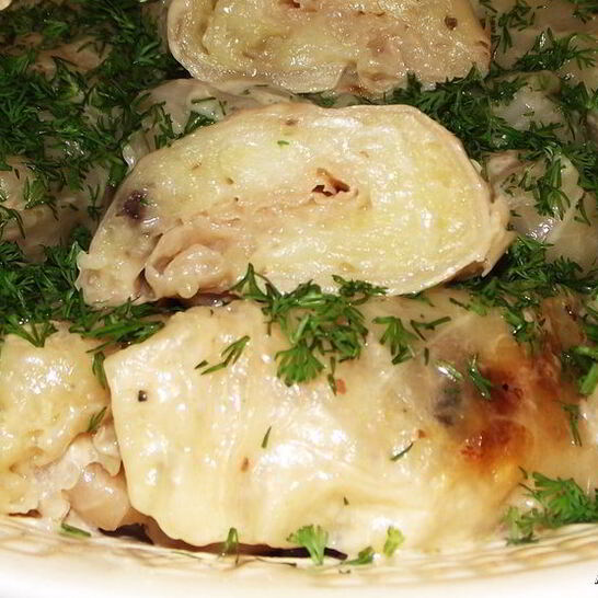 Рецепт голубцов с картофелем и грибами