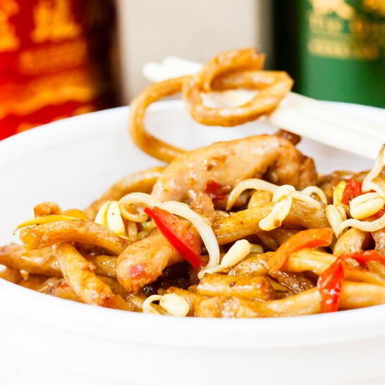 Рецепт гречневой лапши с курицей терияки