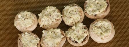 фаршированные шляпки шампиньонов. Шаг 5