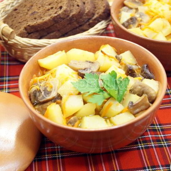 Рецепт горшочков с грибами в духовке