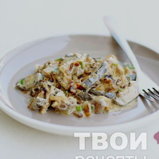 Рецепт грибов в сметане