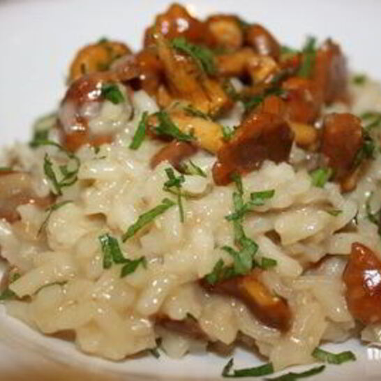 Рецепт лисичек, жареных с рисом