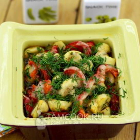 Рецепт шампиньонов с болгарским перцем и пармезаном