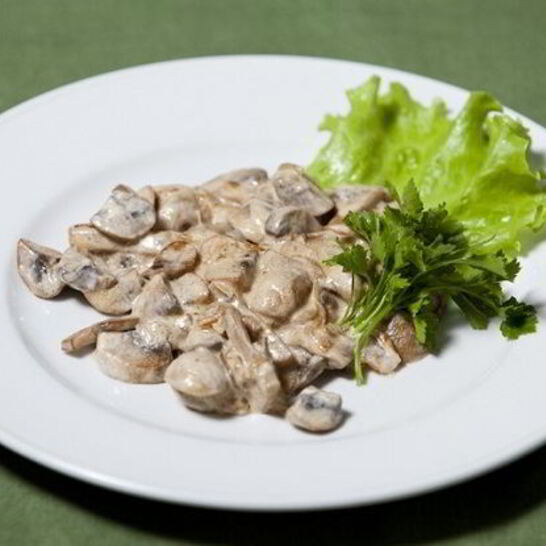 Рецепт шампиньонов со сливками