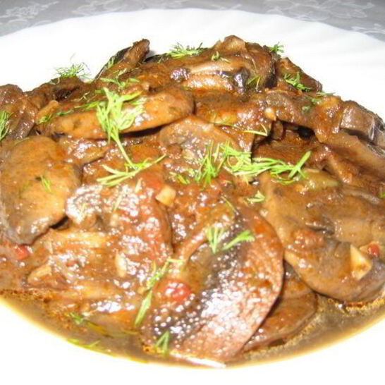 Рецепт шампиньонов в томатно-чесночном соусе