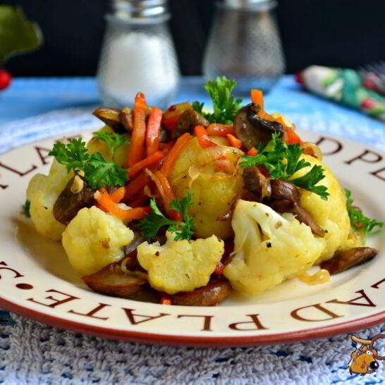 Рецепт шампиньонов жареных с цветной капустой