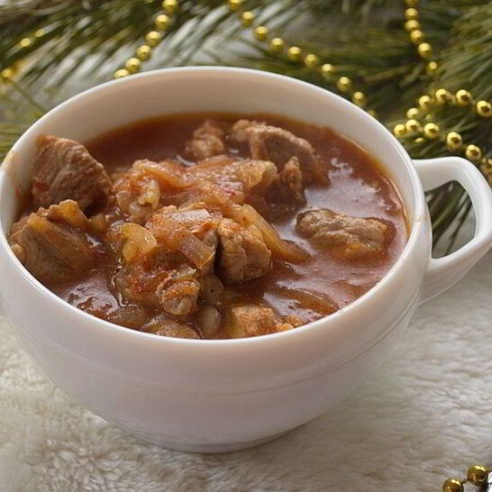 Рецепт гуляша из свиного окорока