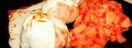 котлеты из индейки с айвой под голубым соусом и шафраном. Шаг 8