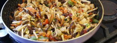 лапша с овощами и курицей по-китайски. Шаг 7