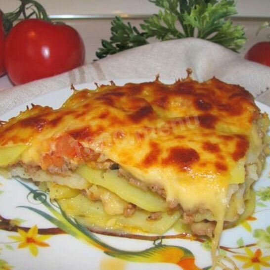 Рецепт картофельной лазанья с фаршем в духовке