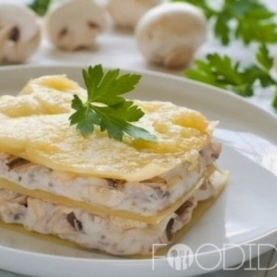 Рецепт лазаний с курицей и грибами