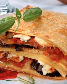 Лазанья с рикоттой и баклажанами