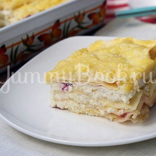 Рецепт сладкой лазанья с творогом